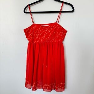 Victoria's Secret Red Dress with Gold Embroidery